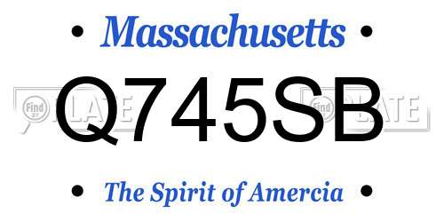 Q745SB Massachusetts License Plate
