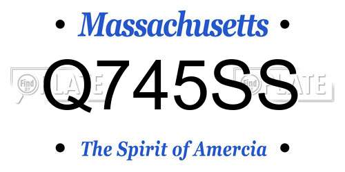 Q745SS Massachusetts License Plate