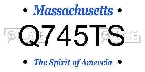 Q745TS Massachusetts License Plate