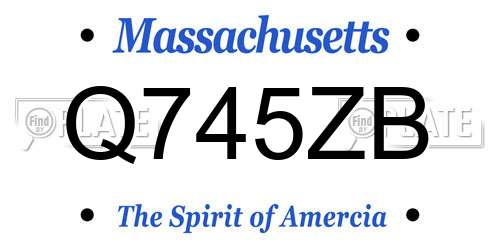Q745ZB Massachusetts License Plate