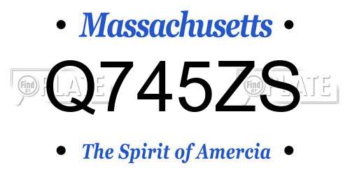 Q745ZS Massachusetts License Plate