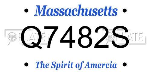 Q7482S Massachusetts License Plate