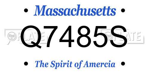 Q7485S Massachusetts License Plate