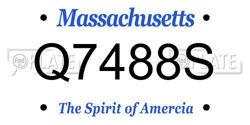 Q7488S Massachusetts License Plate