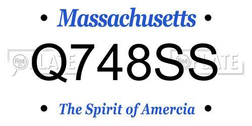 Q748SS Massachusetts License Plate