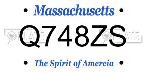 Q748ZS Massachusetts License Plate