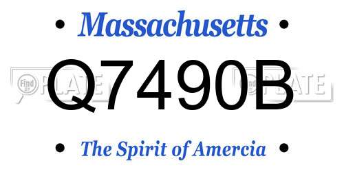 Q7490B Massachusetts License Plate