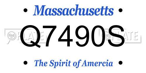Q7490S Massachusetts License Plate