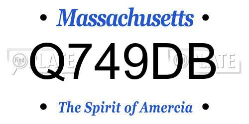Q749DB Massachusetts License Plate