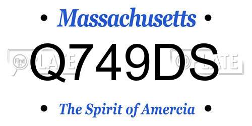 Q749DS Massachusetts License Plate