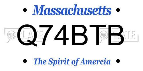Q74BTB Massachusetts License Plate