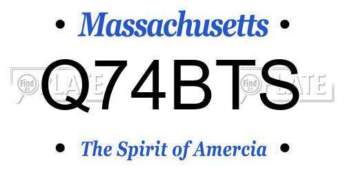 Q74BTS Massachusetts License Plate