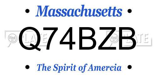 Q74BZB Massachusetts License Plate