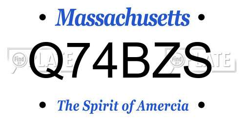 Q74BZS Massachusetts License Plate