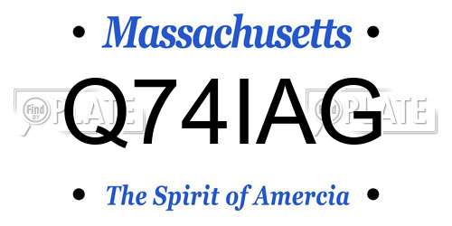 Q74IAG Massachusetts License Plate