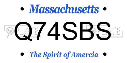 Q74SBS Massachusetts License Plate