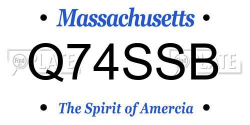 Q74SSB Massachusetts License Plate