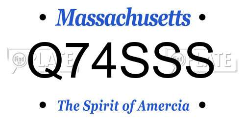 Q74SSS Massachusetts License Plate