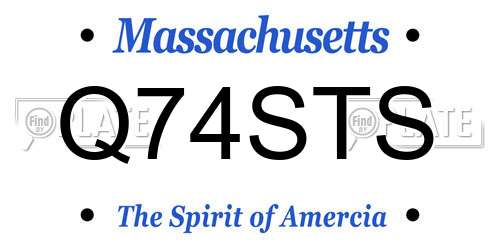 Q74STS Massachusetts License Plate