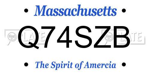 Q74SZB Massachusetts License Plate