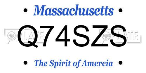 Q74SZS Massachusetts License Plate