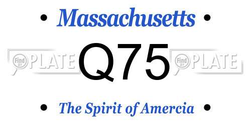 Q75 Massachusetts License Plate