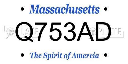 Q753AD Massachusetts License Plate