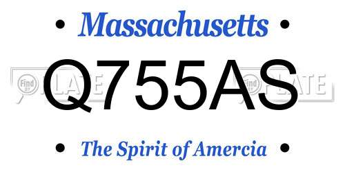 Q755AS Massachusetts License Plate