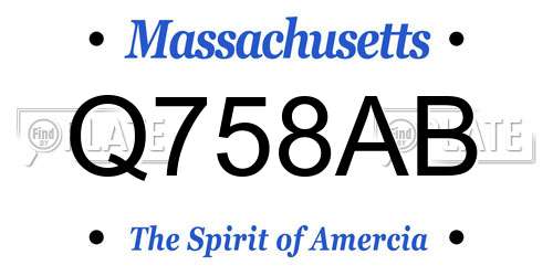Q758AB Massachusetts License Plate