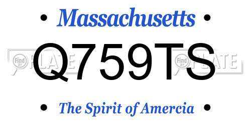 Q759TS Massachusetts License Plate