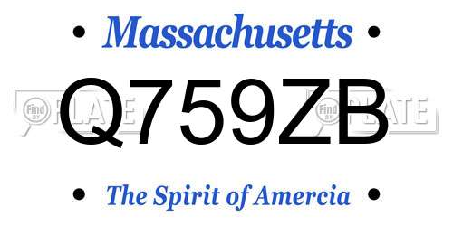 Q759ZB Massachusetts License Plate