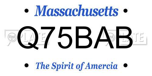Q75BAB Massachusetts License Plate