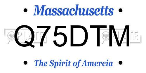Q75DTM Massachusetts License Plate