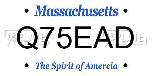 Q75EAD Massachusetts License Plate