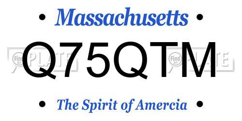 Q75QTM Massachusetts License Plate