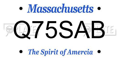 Q75SAB Massachusetts License Plate