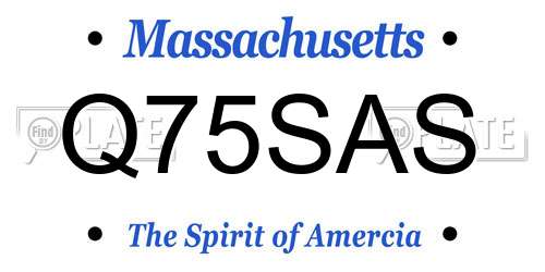 Q75SAS Massachusetts License Plate