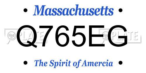 Q765EG Massachusetts License Plate