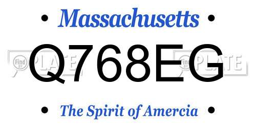 Q768EG Massachusetts License Plate