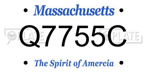 Q7755C Massachusetts License Plate