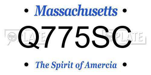 Q775SC Massachusetts License Plate