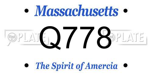 Q778 Massachusetts License Plate