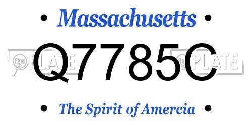 Q7785C Massachusetts License Plate