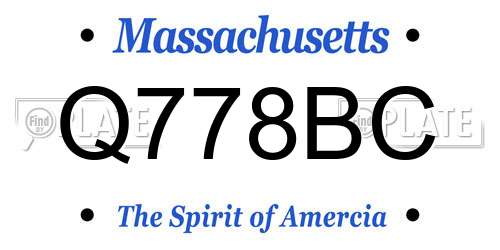 Q778BC Massachusetts License Plate