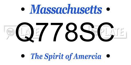 Q778SC Massachusetts License Plate