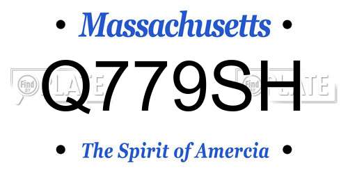 Q779SH Massachusetts License Plate