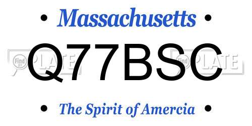 Q77BSC Massachusetts License Plate