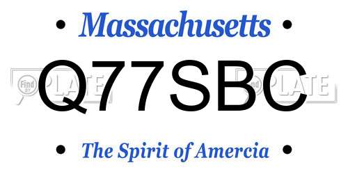 Q77SBC Massachusetts License Plate