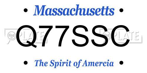 Q77SSC Massachusetts License Plate