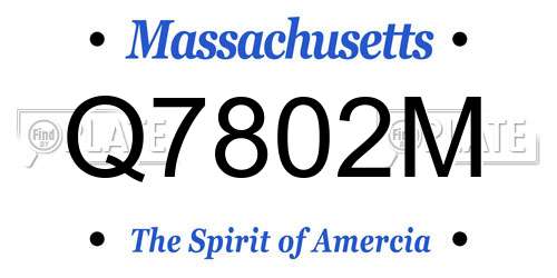 Q7802M Massachusetts License Plate